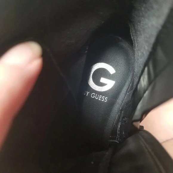 G by Guess Black Velvet Quilted  Combat Boots 6 - Picture 6 of 15